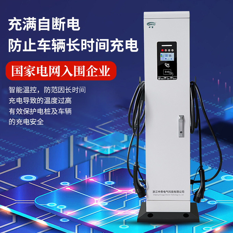 双枪交流14kw扫码刷卡充电设备 电车充电桩定制